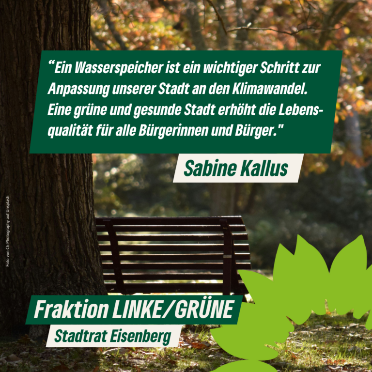 Stadtrat Eisenberg: Eisenberg braucht einen Wasserspeicher für seine Stadtbäume!